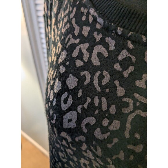 Jane + Delancey Sweatshirt Women's 1X Black Cheetah Print Leopard Metallic Comfy - Picture 4 of 13
